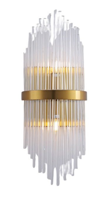 Arandela Metal Bronze e Vidro Transparente 22×55 cm – Sindora DCB00233