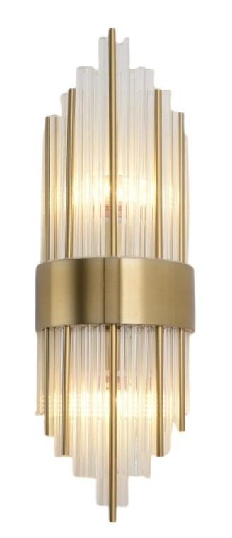 Arandela Metal Bronze e Vidro Transparente 59×20×10 cm DCB00235