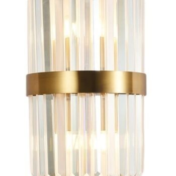 Arandela Metal Bronze e Cristal Transparente 55×23×11 cm DCB00236
