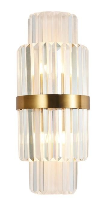 Arandela Metal Bronze e Cristal Transparente 55×23×11 cm DCB00236