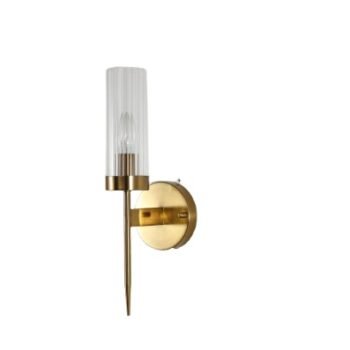 Arandela Metal Bronze e Vidro Transparente 12×41 cm – Sindora DCB00275