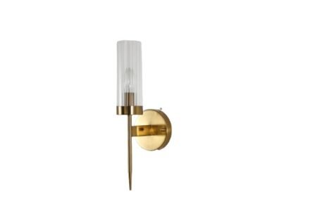 Arandela Metal Bronze e Vidro Transparente 12×41 cm – Sindora DCB00275