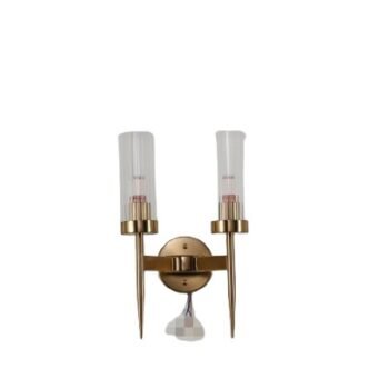 Arandela Metal Bronze e Vidro Transparente 23×43 cm – Sindora DCB00276