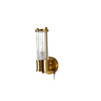 Arandela Metal Bronze e Vidro Transparente 12×27 cm – Sindora DCB00277