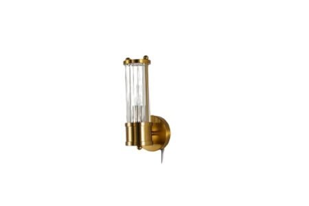 Arandela Metal Bronze e Vidro Transparente 12×27 cm – Sindora DCB00277