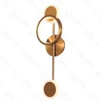 Arandela Metal Dourado Acrílico 16×50cm - Sindora DCB015094