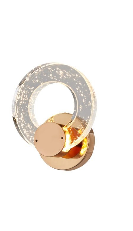 Arandela Metal Dourado e Cristal 15 cm – Sindora DCB02108