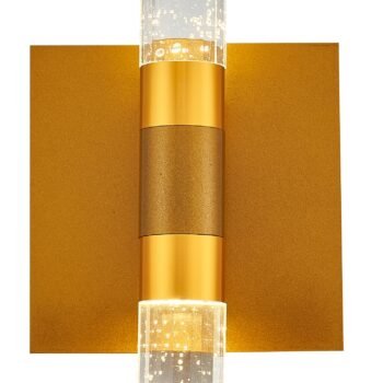 Arandela Metal Dourado e Cristal 12×33 cm – Sindora DCB02110