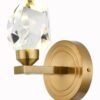 Arandela Metal Dourado Fosco e Cristal 12×15 cm – Sindora DCB02128