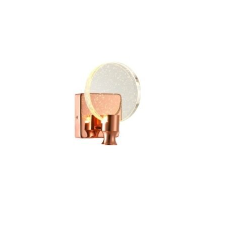 Arandela Metal Rose e Cristal 13×13 cm – Sindora DCB02129