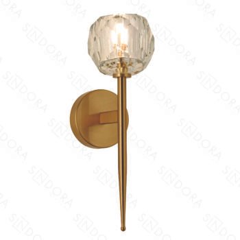 Arandela Metal Bronze e Cristal 15×34 cm - Sindora DCB02181