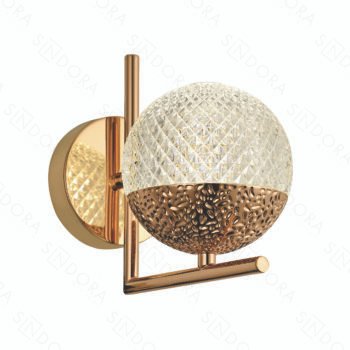 Arandela Metal Dourado e Acrílico 12×18 cm – Sindora DCB02184