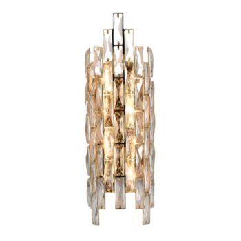 Arandela Metal Dourado e Cristal Transparente 15×50 cm – Sindora DCB02885