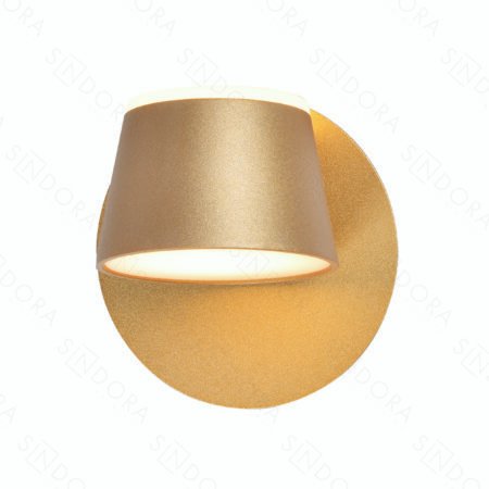 Arandela Metal Dourado + Acrílico Luz Direta e Indireta 12×12CM - Sindora DCB03079