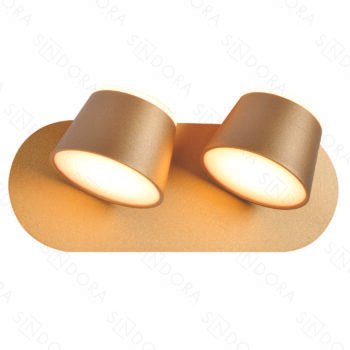Arandela Metal Dourado + Acrílico Luz Direta e Indireta 26×12CM – Sindora DCB03080
