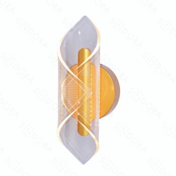 Arandela Metal Dourado e Acrílico 28×12×12CM – Sindora DCB03168