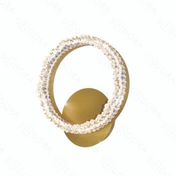 Arandela Metal Dourado e Acrílico 22,5×20 cm - Sindora DCB03223