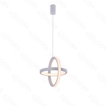 Pendente em Metal Branco com Detalhes em Silicone 22CM - Sindora DCD03207