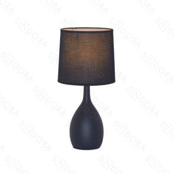 Abajur em Metal Preto com Cúpula de Linho 20x40CM - Sindora  DCT00538