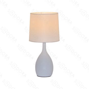 Abajur em Metal Branco com Cúpula de Linho 20x40CM - Sindora  DCT00539