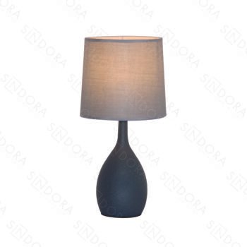Abajur em Metal Cinza com Cúpula de Linho 20x40CM - Sindora  DCT00540