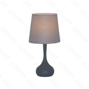 Abajur em Metal Cinza com Cúpula de Linho 23x45CM - Sindora DCT00543