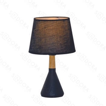 Abajur em Metal Preto com Cúpula de Linho Preto 20x34CM - Sindora DCT00544