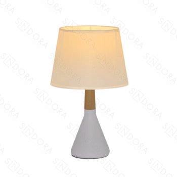 Abajur em Metal Branco com Cúpula de Linho 20x34CM - Sindora DCT00545