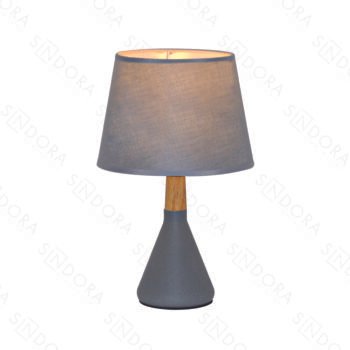 Abajur em Metal Cinza com Cúpula de Linho Cinza 20x34CM - Sindora DCT00546