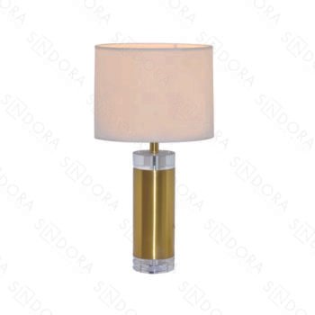 Abajur em Metal Dourado com Cristal 38x67CM - Sindora DCT00552