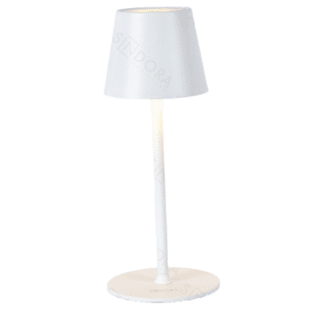 Abajur Sem Fio em Metal Branco com Acrílico 12x30CM - Sindora DCT02511