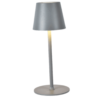 Abajur Sem Fio em Metal Cinza com Acrílico 12x30CM - Sindora DCT02513
