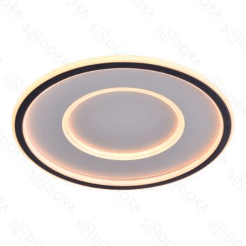 Plafon Metal Preto e Silicone 40 cm - Sindora DCX03123