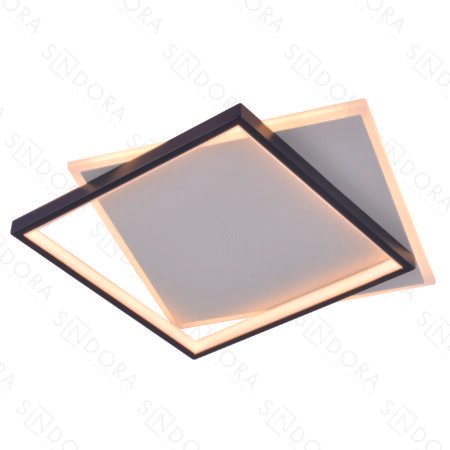Plafon Metal Preto e Silicone 40×40 cm - Sindora DCX03125