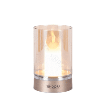 Abajur Sem Fio em Metal Dourado com Vidro 8.5×14CM - Sindora DCY02520