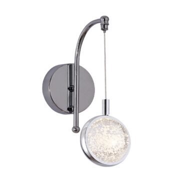 Arandela Metal Cromado e Cristal 19×12×19 cm – Sindora QB05111