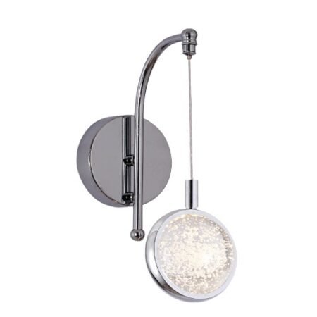 Arandela Metal Cromado e Cristal 19×12×19 cm – Sindora QB05111
