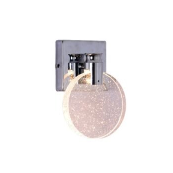 Arandela Metal Cromado e Cristal Transparente 16,5×13×8 cm – Sindora QB05115