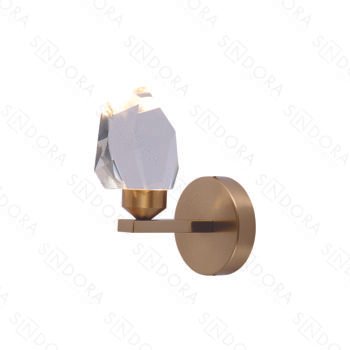 Arandela Metal Bronze e Cristal Transparente 12×15 cm – Sindora QB05132