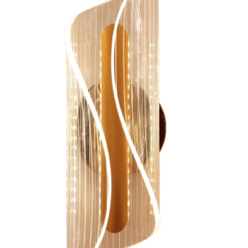 Arandela Metal Dourado e Acrílico 25×8×12CM – Sindora QB05137
