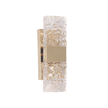 Arandela Metal Bronze e Cristal 9×30×8 cm - Sindora QB05182