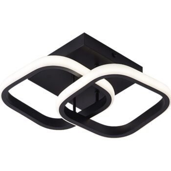 Plafon Alumínio Preto e Silicone 24×22 cm - Sindora QX05323
