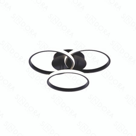 Plafon Metal Preto e Silicone 25×25×25 cm - Sindora QX05332