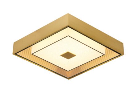 Plafon Metal Dourado e Vidro 34×9 cm - Sindora DCX015062