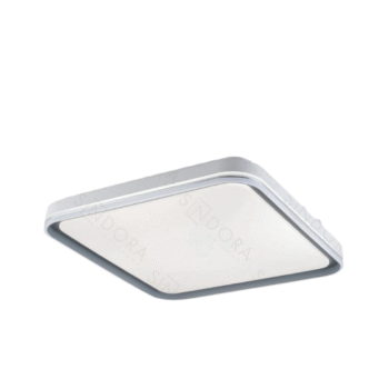 Plafon Metal Cinza e Acrílico 50×50×8 cm - Sindora DCX02318
