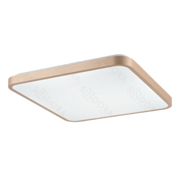 Plafon Metal Dourado e Acrílico 49×49×5 cm - Sindora DCX02319
