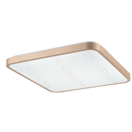 Plafon Metal Dourado e Acrílico 49×49×5 cm - Sindora DCX02319