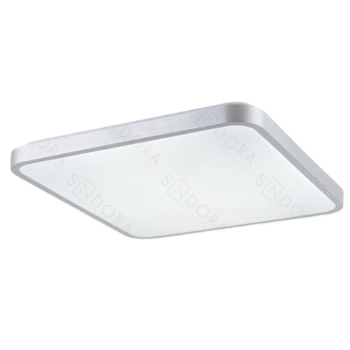 Plafon Metal Prata 49×49×5 cm com Acrílico