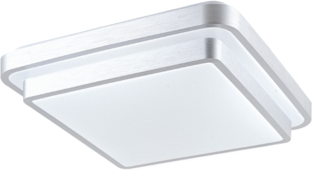 Plafon Metal Prata e Acrílico 50×50×10 cm - Sindora DCX02324